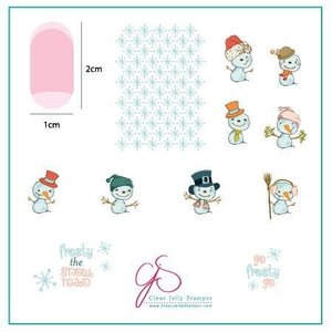 Clear Jelly Stamper Canada Steel Stamping Plates (6cm x 6cm) CJS C-40 Do You Want to Build a Snowman?