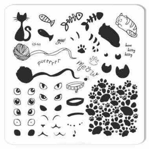 Clear Jelly Stamper Canada Steel Stamping Plates (6cm x 6cm) CJS-60 Meow