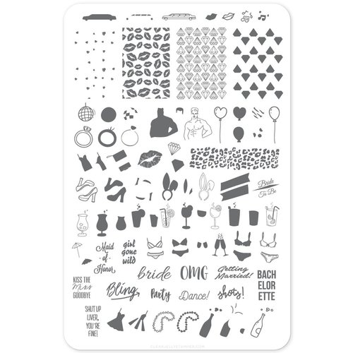 Clear Jelly Stamper Canada Steel Stamping Plate (14cm x 9cm) CJS-71 Kiss The Miss Goodbye