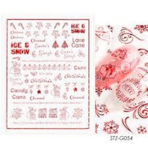 Atlantic Nail Supply Red Christmas stickers STZ-G054 Atlantic Nail Supply Red Christmas stickers STZ-G054