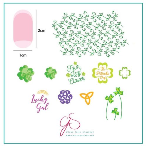 Clear Jelly Stamper Canada Steel Stamping Plates (6cm x 6cm) CjSH-18 Four Leaf Clover