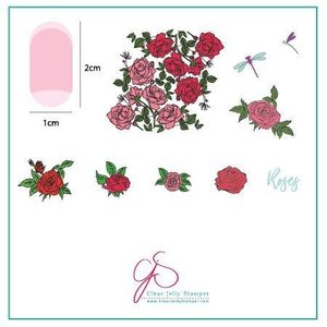 Clear Jelly Stamper Canada Steel Stamping Plates (6cm x 6cm) CjS-112 Painting the Roses Red