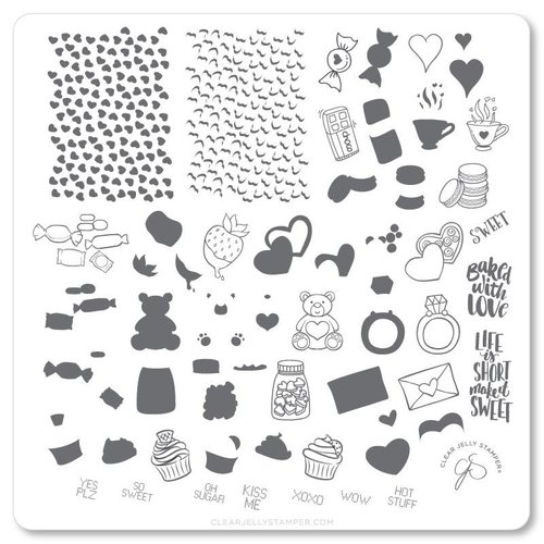 Clear Jelly Stamper Canada Steel Stamping Plate (8 x 8) CjSV-23 Sweets & Treats