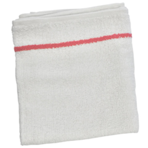 Danny co. Towel Pro 'White w/Cherry Stripe' 16"x 27" (12 pk)