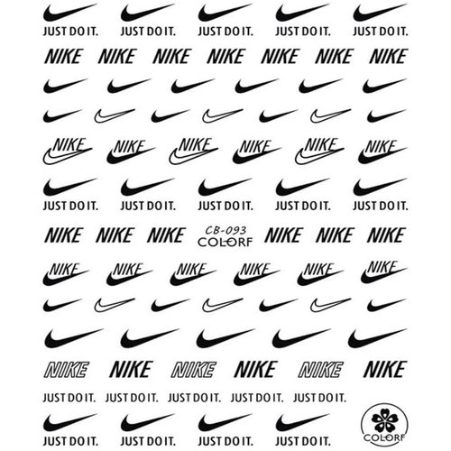 Nail Art Designer Nike black & white stickers 2pk