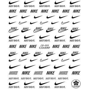 Nail Art Designer Nike stickers black