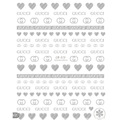 Nail Art Designer Louis Vuitton/Gucci stickers 2pk Nail Art Designer Louis Vuitton/Gucci stickers 2pk
