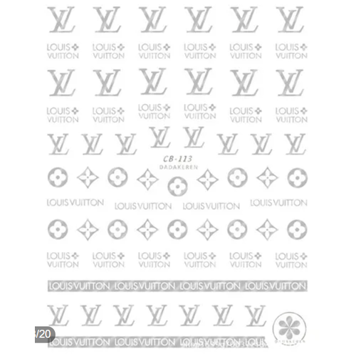 Atlantic Nail Supply Designer Louis Vuitton stickers silver Atlantic Nail Supply Designer Louis Vuitton stickers silver