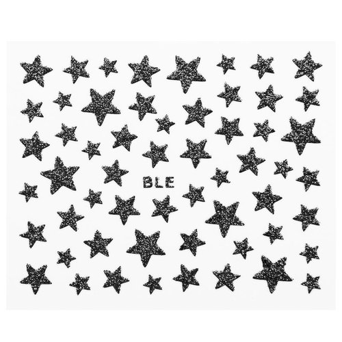 Black shimmer stars - stickers