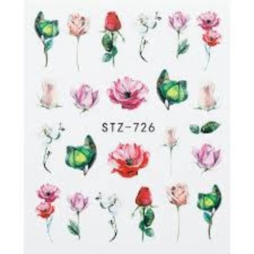 Nail Art Flower Water Decals STZ-726