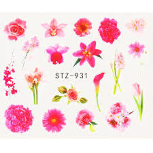 Nail Art Flower Water Decals STZ-931