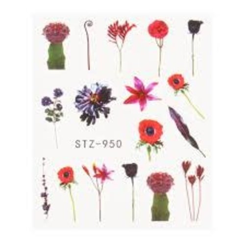 Nail Art Flower Water Decal STZ-950