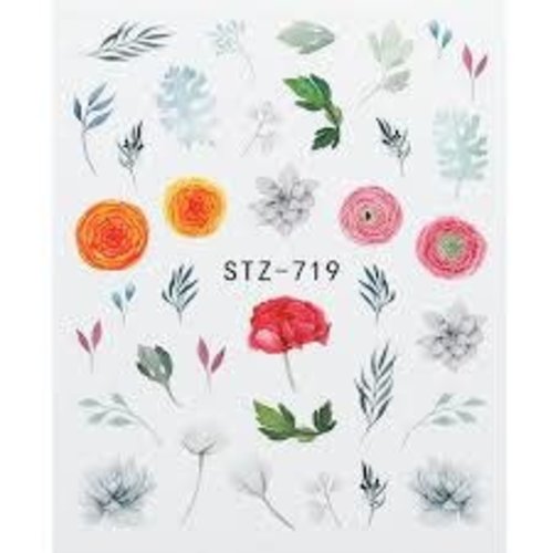 Nail Art Flower Water Decal STZ-719