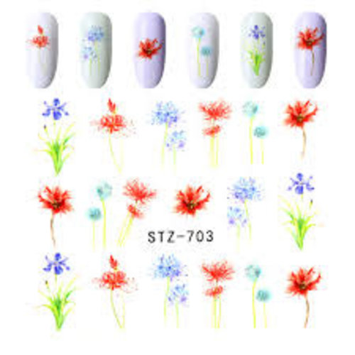 Nail Art Flower Water Decal STZ-703