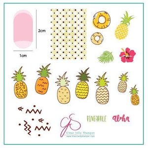 Clear Jelly Stamper Canada Steel Stamping Plates (6cm x 6cm) CJS-130 Pineapple Pizzazz