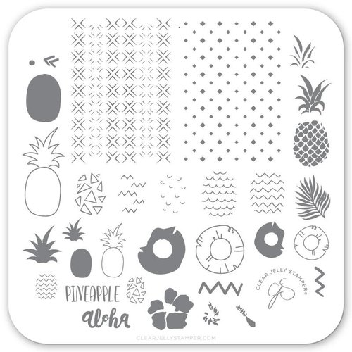 Clear Jelly Stamper Canada Steel Stamping Plates (6cm x 6cm) CJS-130 Pineapple Pizzazz