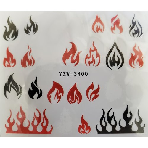 Nail Art Flame  Water Decal YZW- 3400