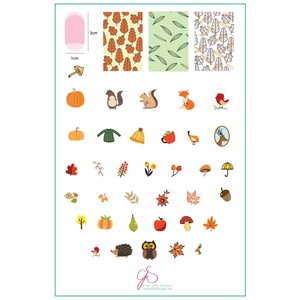 Clear Jelly Stamper Canada Steel Stamping Plate (14cm x 9cm) All About Autumn (CjS-88)