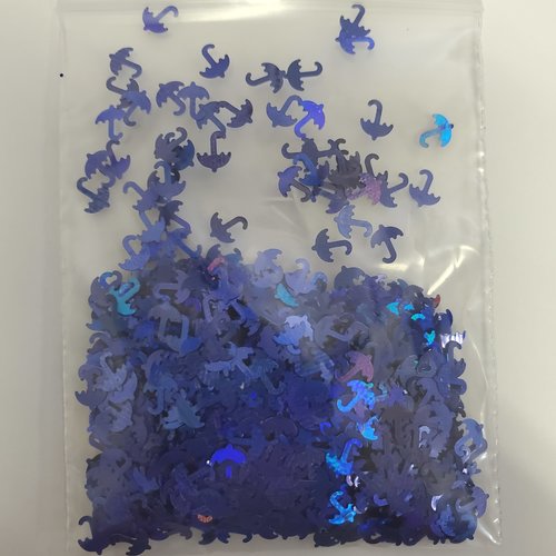 Nail Art Packaged Glitter Blue Umbrellas