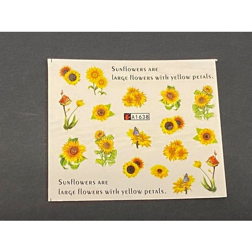 Nail Art Water Decal Sunflower A1638