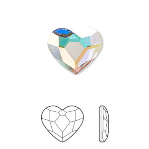 Preciosa Preciosa Heart Crystal AB 6 mm 3 Piece Preciosa Preciosa Heart Crystal AB 6 mm 3 Piece