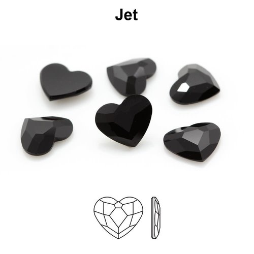 Preciosa Preciosa Heart jet 6 mm 3 Piece Preciosa Preciosa Heart jet 6 mm 3 Piece