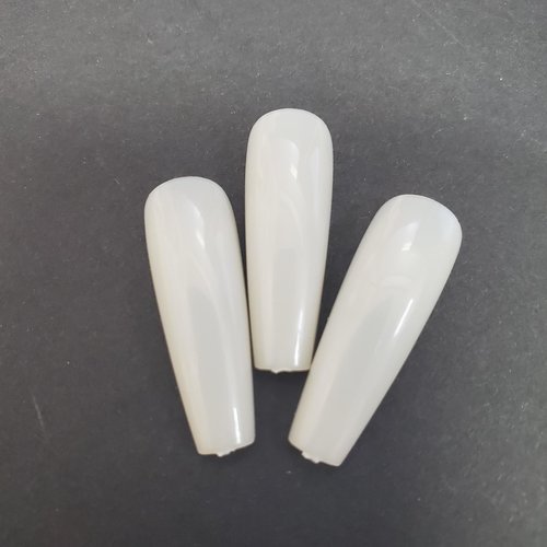 wholesale Nail Art tips - Beige Long Coffin (Size) 4