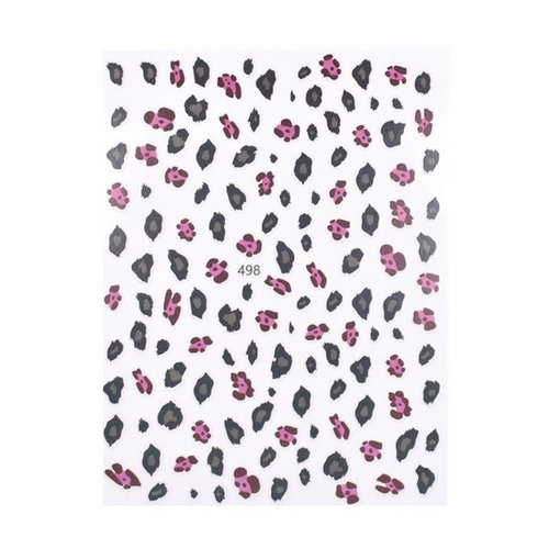 Nail Art Pink cheetah spots stickers 498