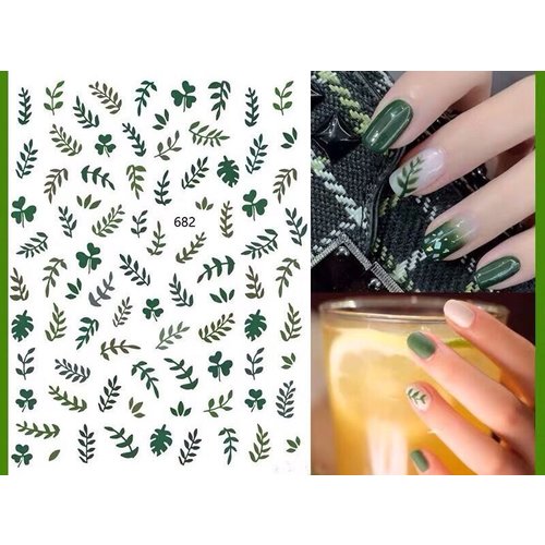 Nail Art fine leaves stickers 682