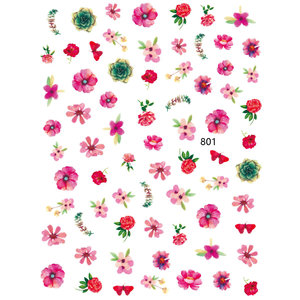 Nail Art Pink Flower stickers 801