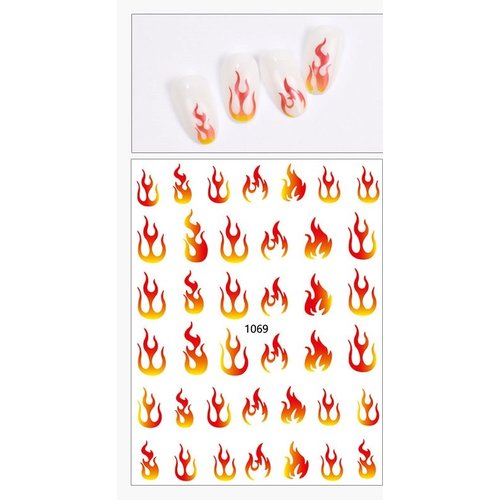 Nail Art Red flame stickers 1069