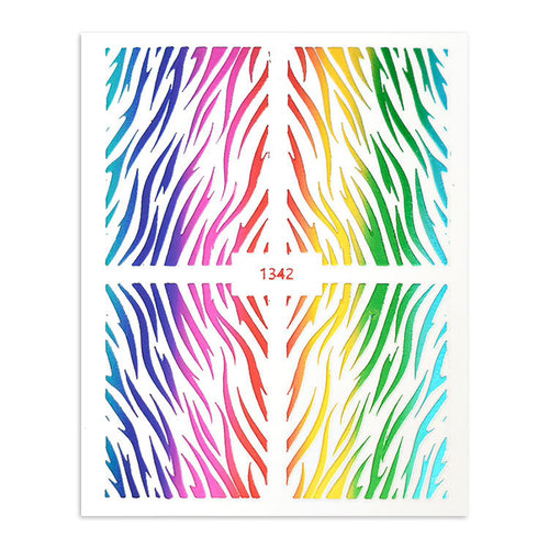 Nail Art tiger Rainbow line stickers 1342