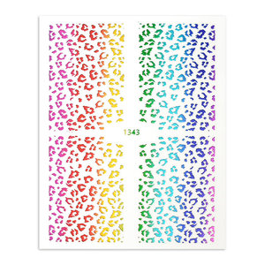 Nail Art cheetah spots Rainbow stickers 1343
