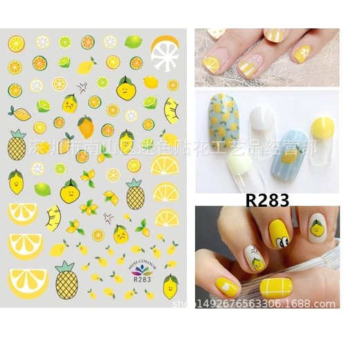 Nail Art yellow fruit stickers R283
