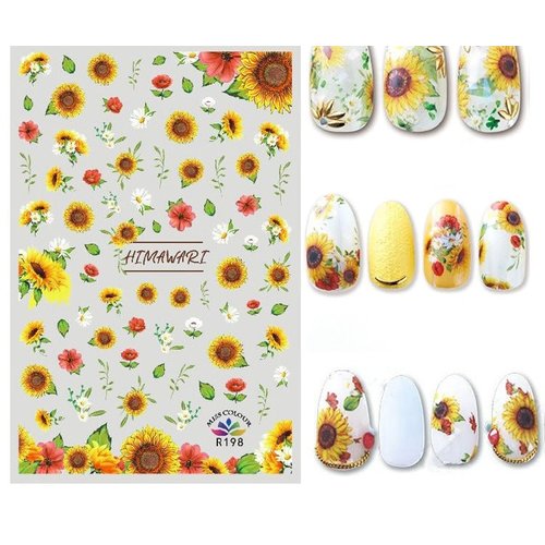 Nail Art Sunflower stickers R198