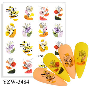 Nail Art Abstract flower Water Decal YZW- 3484