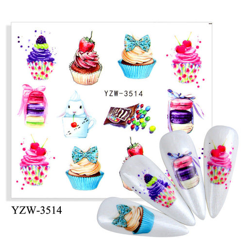 Nail Art Ice cream Water Decal YZW- 3514 Nail Art Ice cream Water Decal YZW- 3514