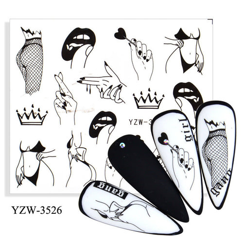 Nail Art Sexy Water Decal YZW- 3526 Nail Art Sexy Water Decal YZW- 3526