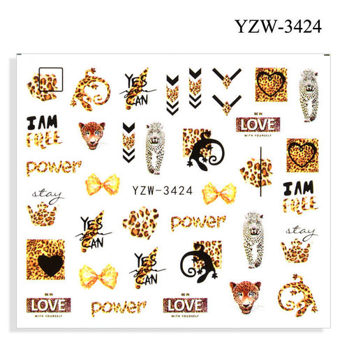 Nail Art Cheetah Water Decal YZW 3424