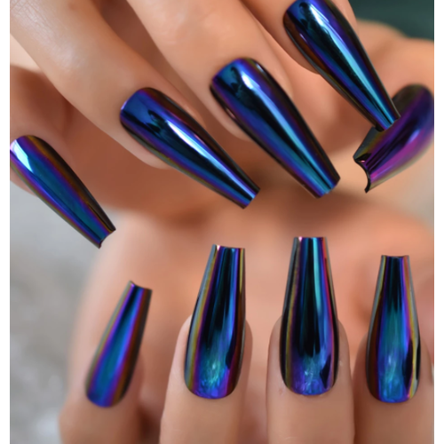 Nail Art Mirror Chrome Dark Blue Nail Art Mirror Chrome Dark Blue