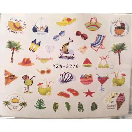 Nail Art Summer Water Decal YZW- 3278 Nail Art Summer Water Decal YZW- 3278