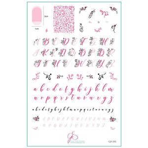 Clear Jelly Stamper Canada Alphabet - Twirly Swirly (CjS-232) Steel Nail Art Stamping Plate (14cm x 9cm)
