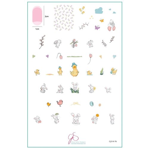 Clear Jelly Stamper Canada Fuzzy Easter (CjSH-76) Steel Nail Art Stamping Plate Clear Jelly Stamper Canada Fuzzy Easter (CjSH-76) Steel Nail Art Stamping Plate