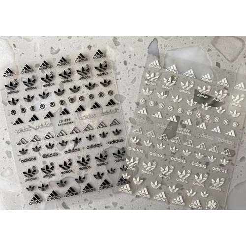 Nail Art Designer Adidas White Stickers Nail Art Designer Adidas White Stickers