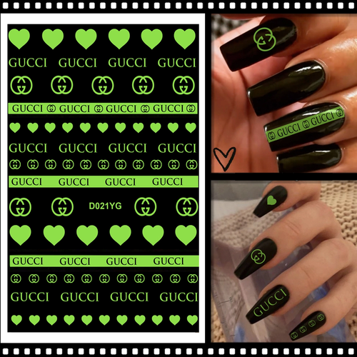 Nail Art Designer Gucci stickers Glow in the dark D012YG