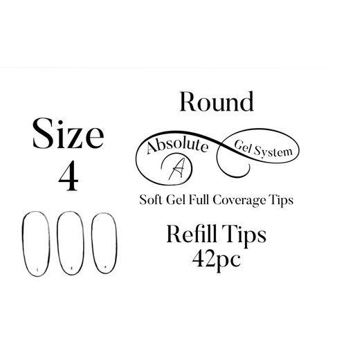 Absolute Gel System Medium Round Size 4 Refill Full Coverage Soft Gel Tips Absolute Gel System Medium Round Size 4 Refill Full Coverage Soft Gel Tips