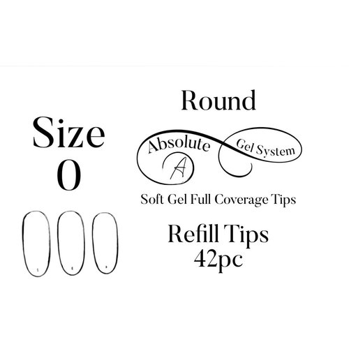Absolute Gel System Medium Round Size 0 Refill Full Coverage Soft Gel Tips Absolute Gel System Medium Round Size 0 Refill Full Coverage Soft Gel Tips