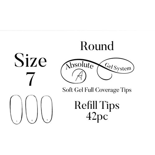 Absolute Gel System Medium Round Size 7 Refill Full Coverage Soft Gel Tips Absolute Gel System Medium Round Size 7 Refill Full Coverage Soft Gel Tips