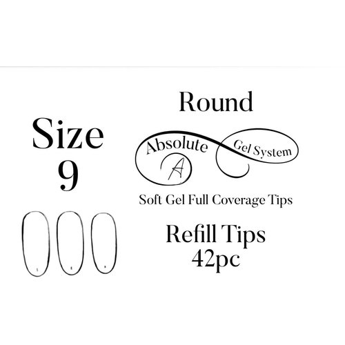 Absolute Gel System Medium Round Size 9 Refill Full Coverage Soft Gel Tips Absolute Gel System Medium Round Size 9 Refill Full Coverage Soft Gel Tips