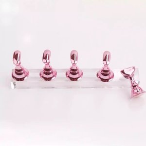 Nail Art Nail tip display Pink chrome with bar